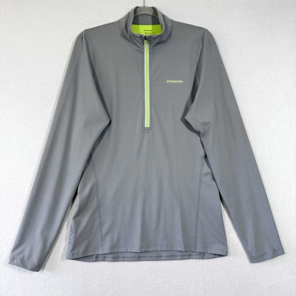 Patagonia Shirt Mens Small Long Sleeved All Weather Top Half Zip Mesh Panel Grey